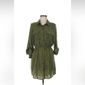 BDG Olive Green Button-Up Shirt Dress size M